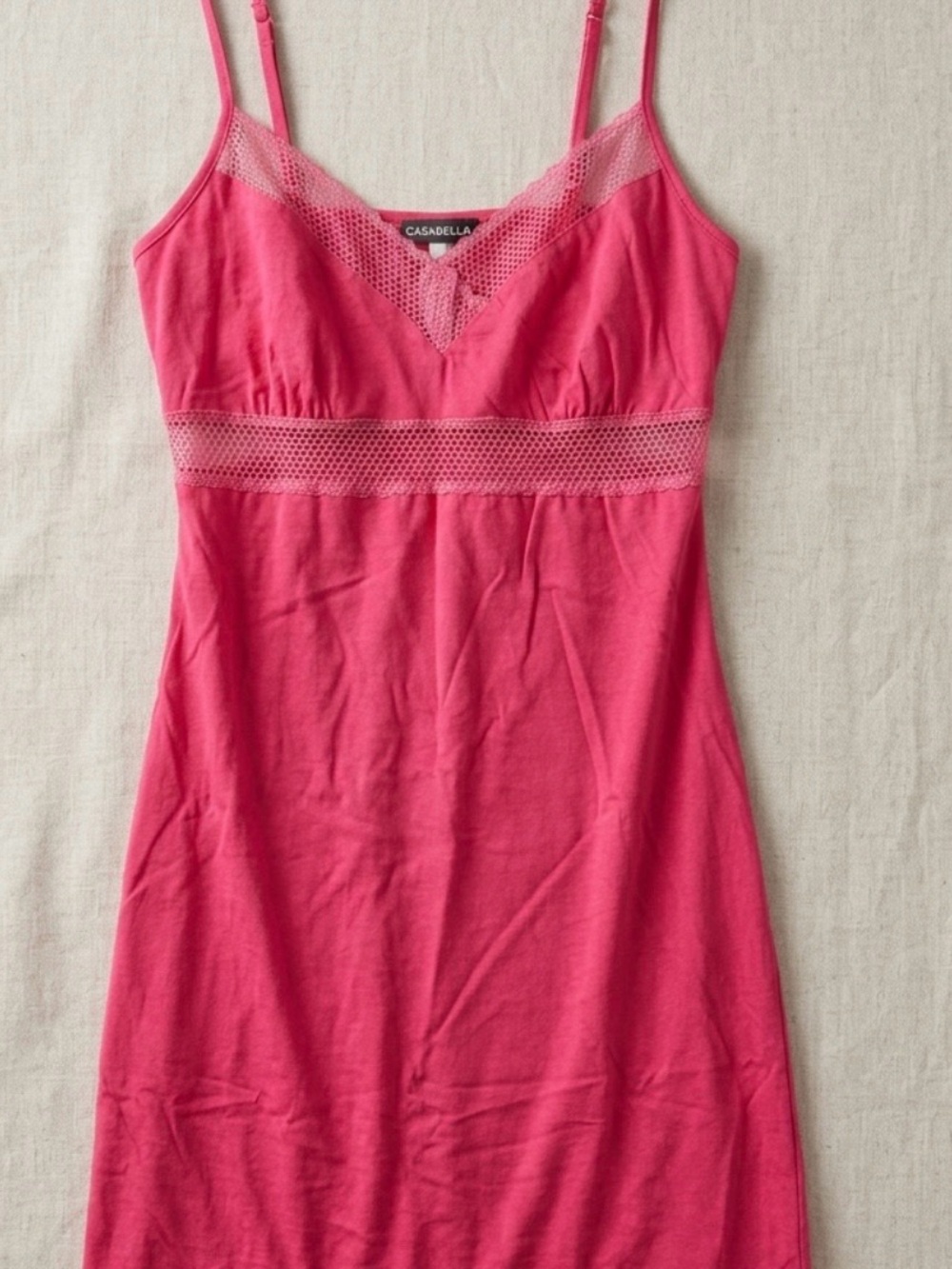Cosabella Hot Pink Lace-Trim Slip Chemise